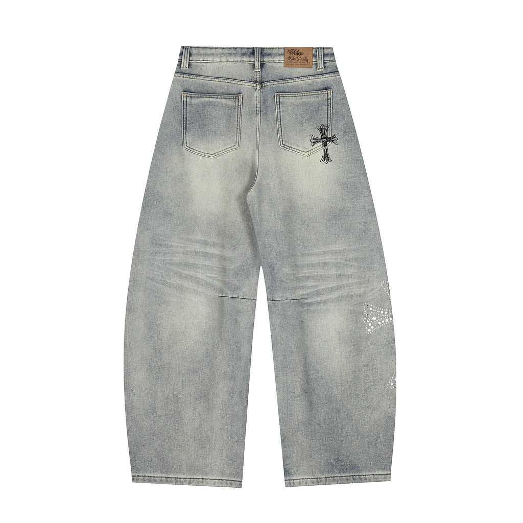 Cross hot diamond denim jeans for women