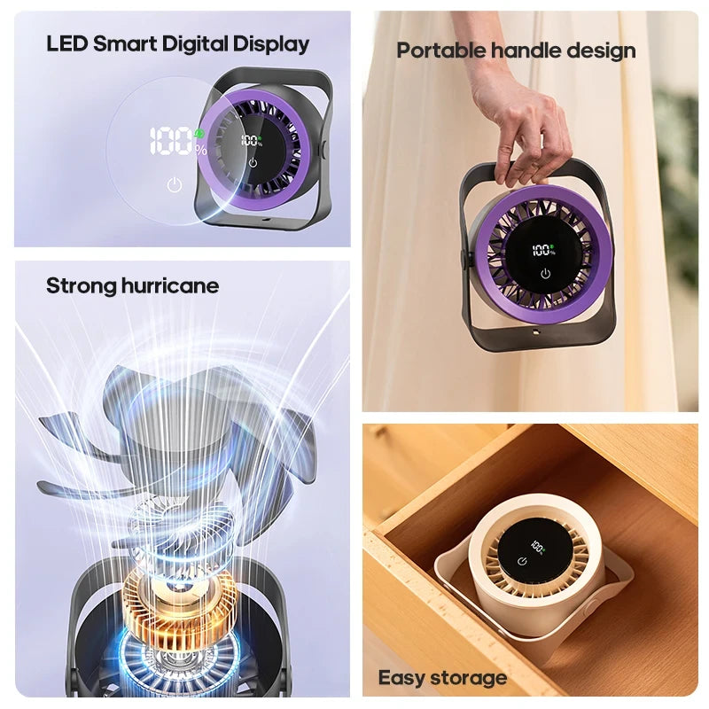 Portable Rechargeable Desktop Fan