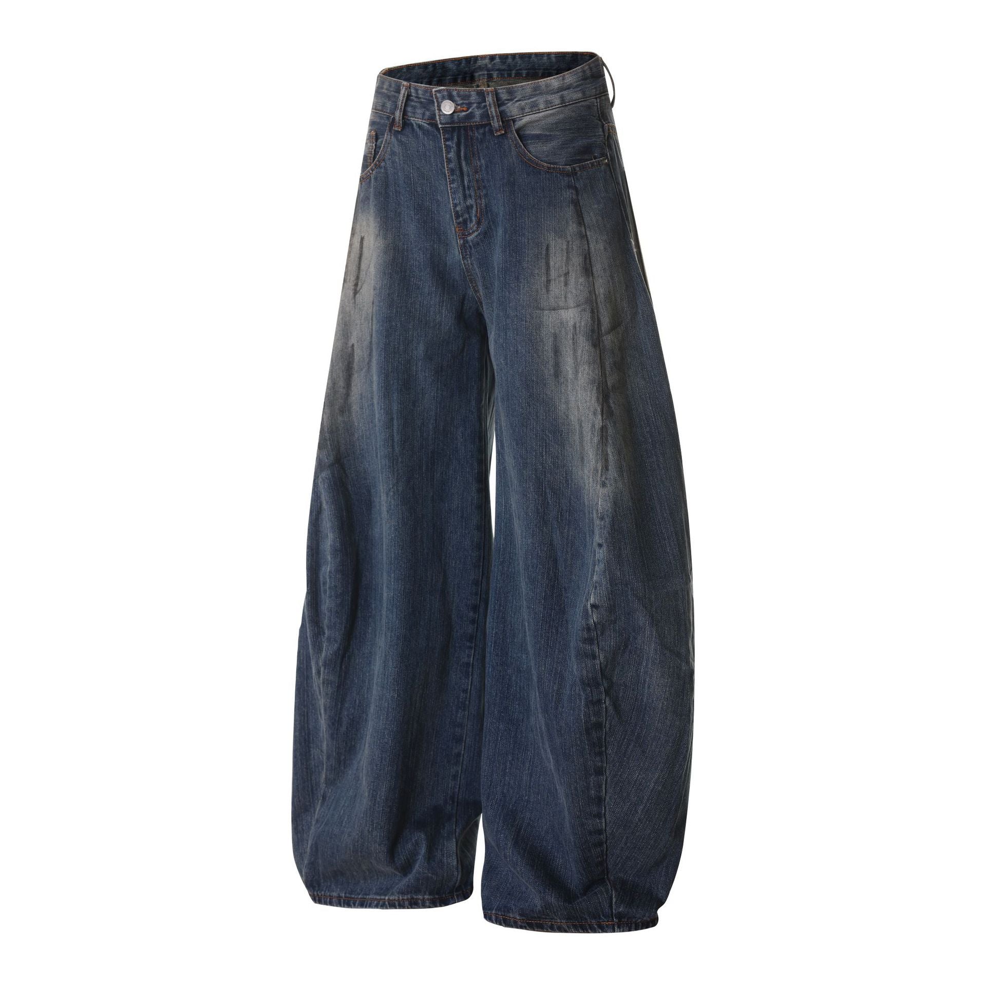 Dirty dyed washed denim jeans for men