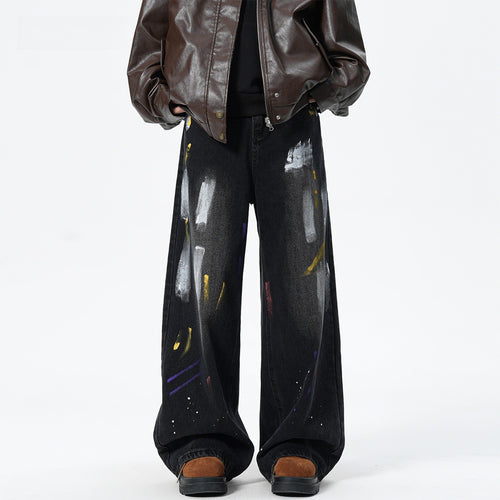 Denim men's design sense graffiti jeans for men