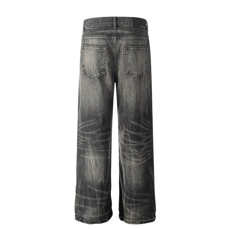 Washed denim jeans