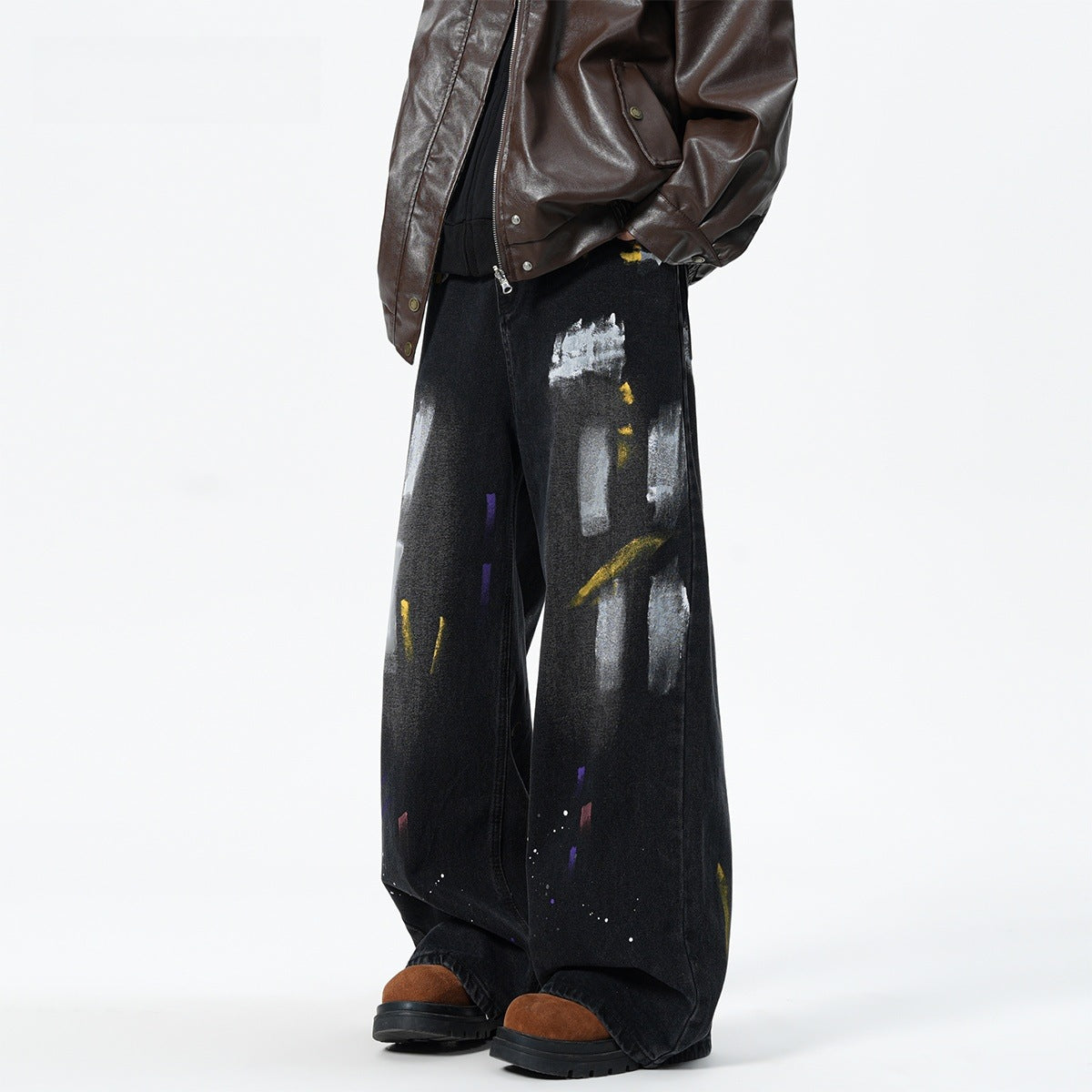 Denim men's design sense graffiti jeans for men