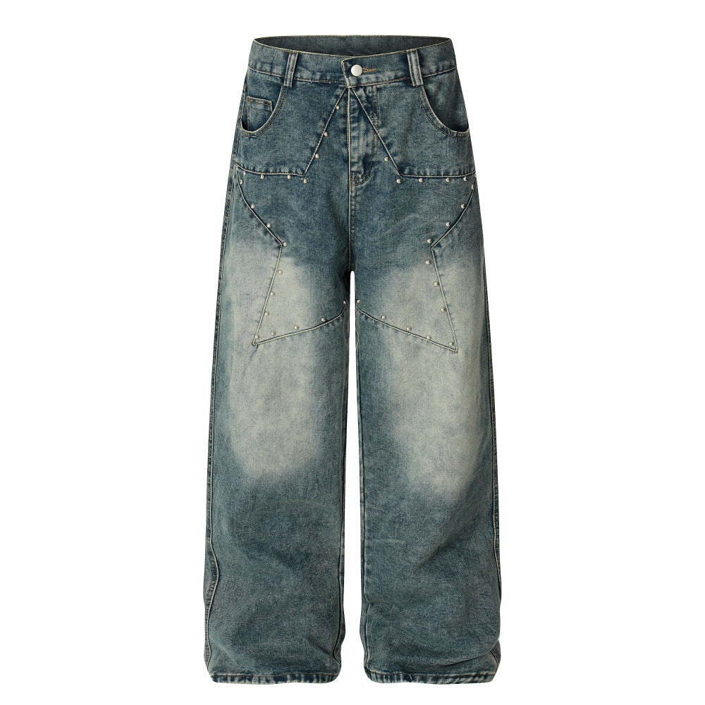 Whitewashed denim jeans