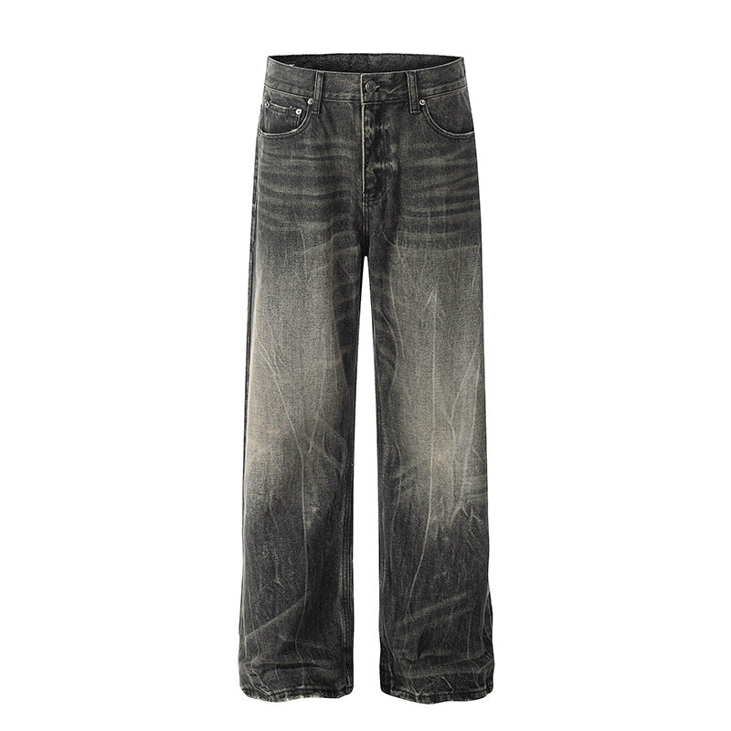 Washed denim jeans