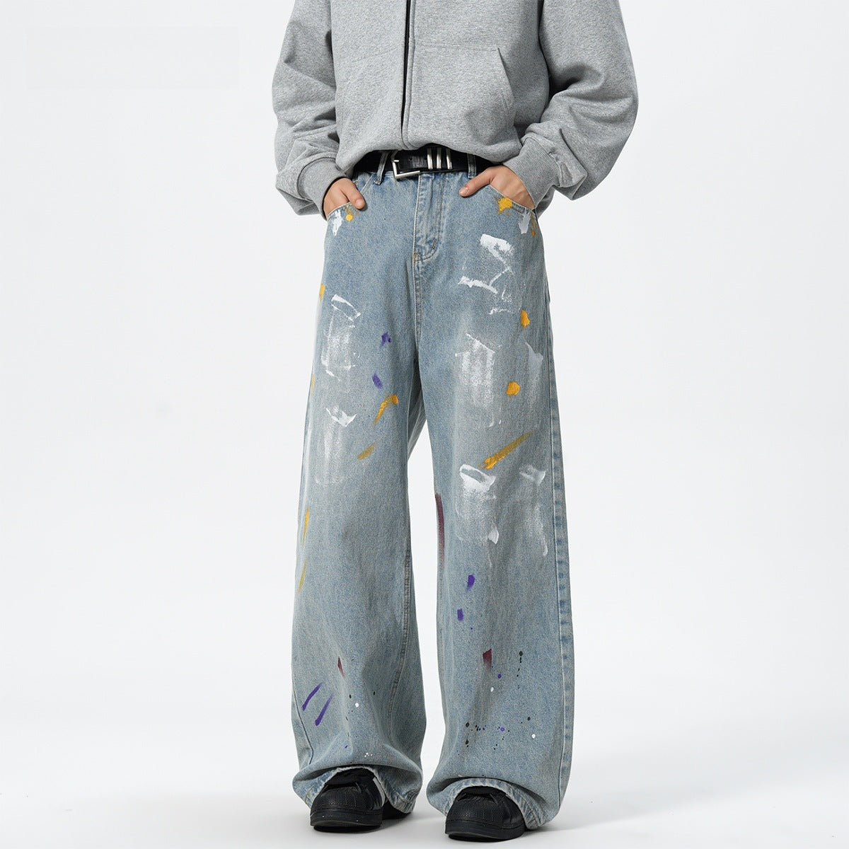 Denim men's design sense graffiti jeans for men