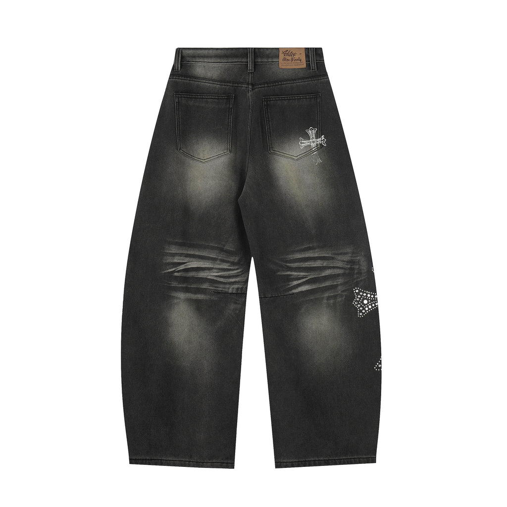 Cross hot diamond denim jeans for women