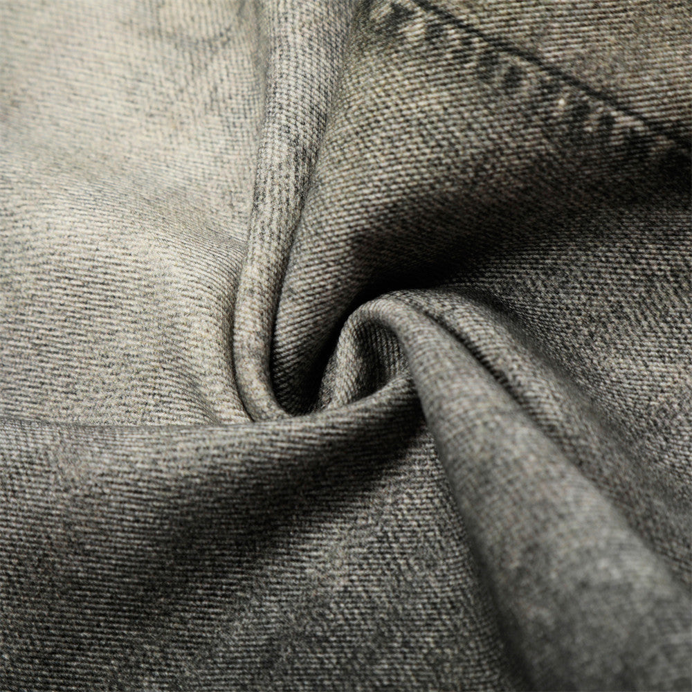 Washed gradient curved denim jeans