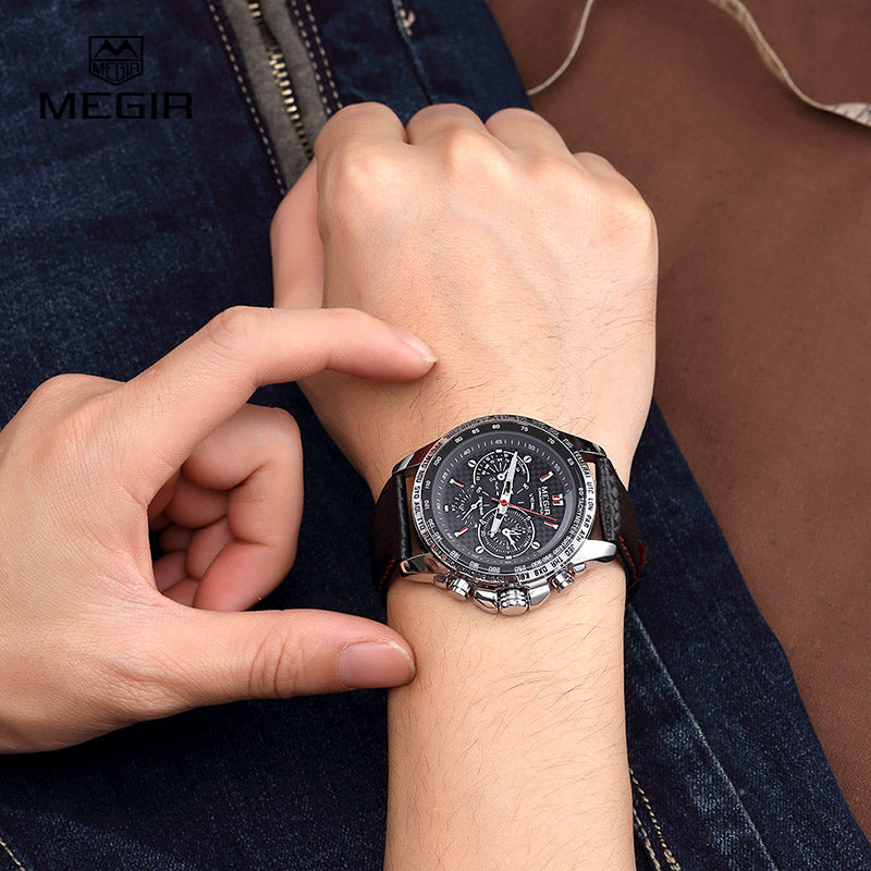 MEGIR Men's Watches Top Brand Luxury Quartz Watch Men Fashion Casual Luminous Waterproof Clock Relogio Masculino 1010
