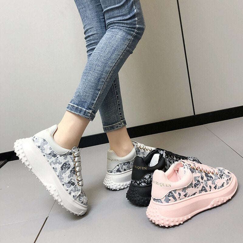 Women Sneakers Brand Design New White Shoes Woman  Trend Casual Sneakers Women Fashion Wedges Platform Vulcanized Shoes
