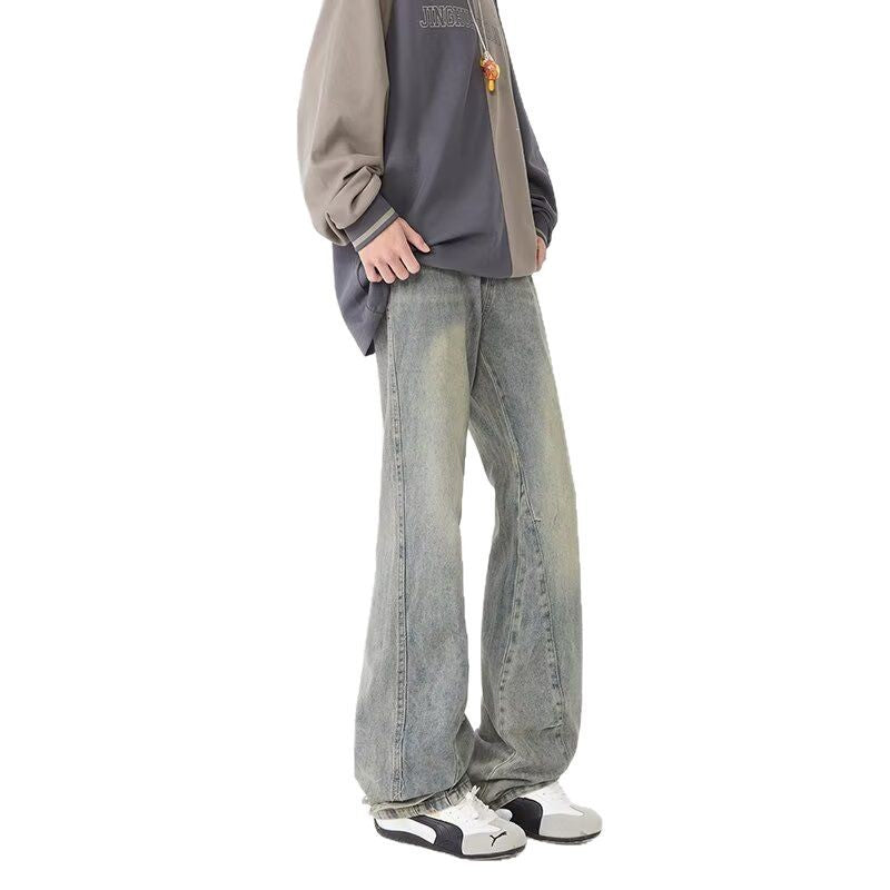 Retro washed denim jeans for men and women in summer
