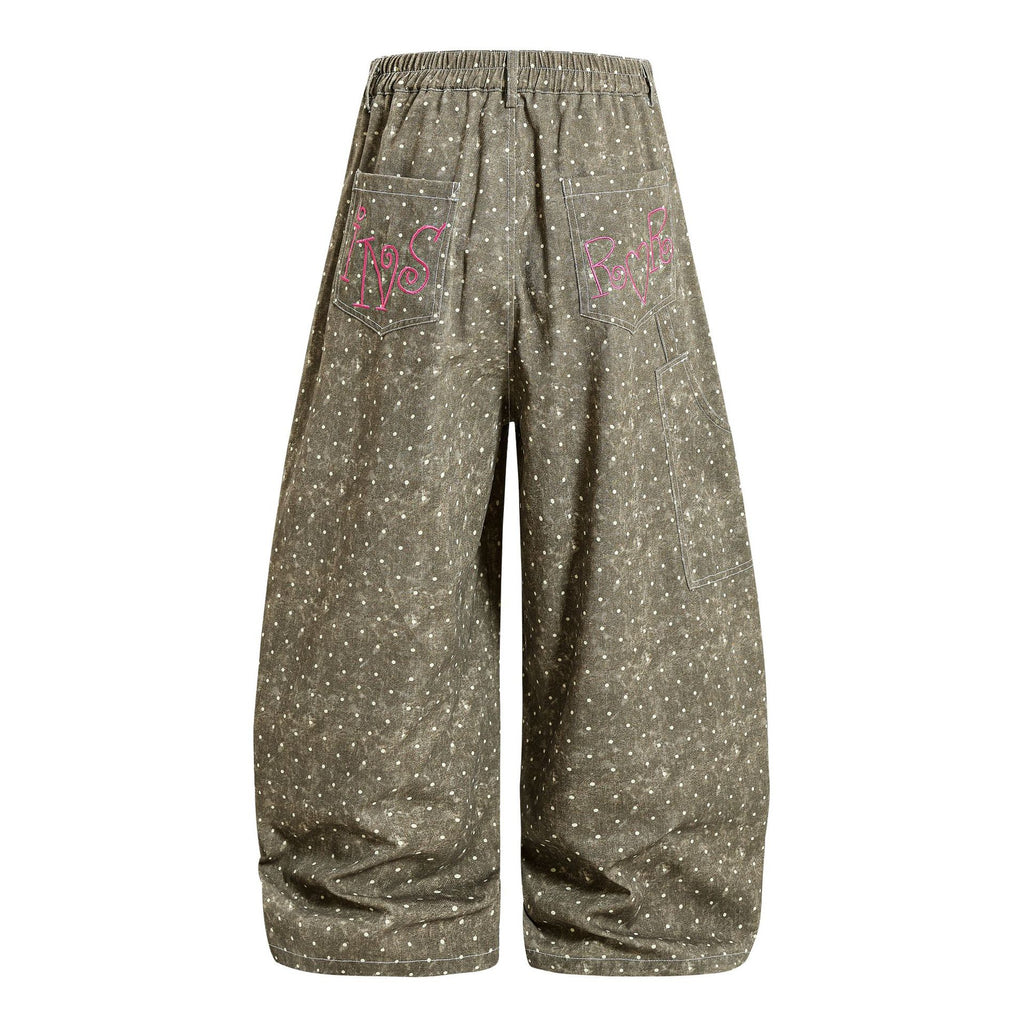 Wave dot ribbon note adhesive denim jeans