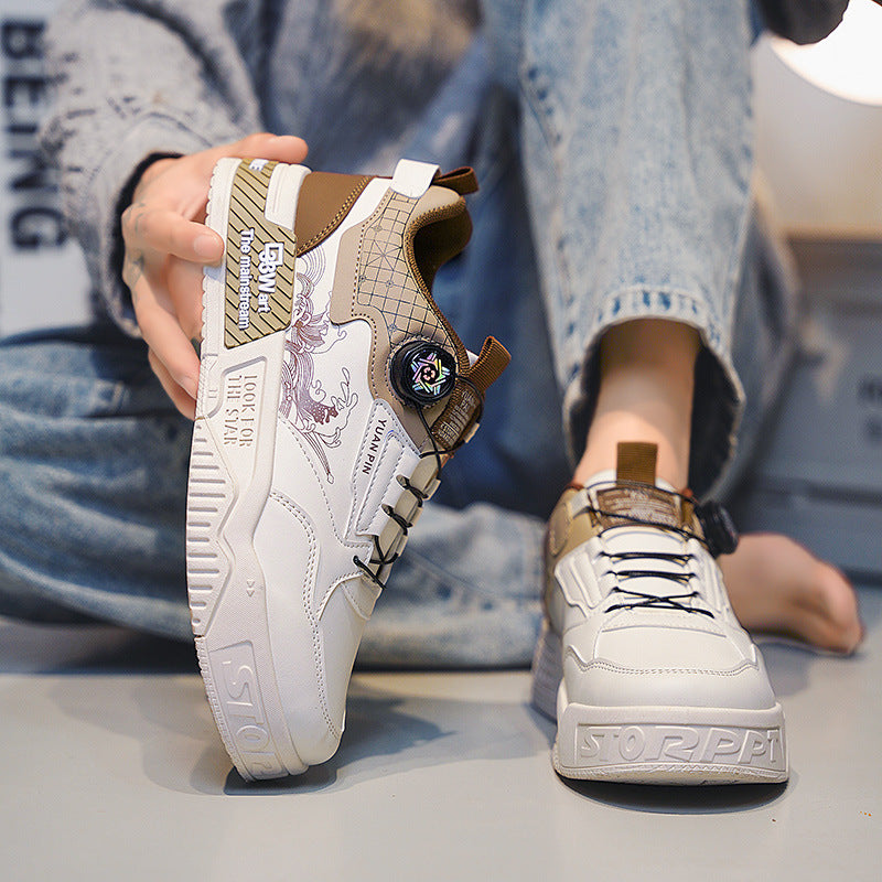Men's spring summer fashion low-top Chinese style rotating button sports casual sneakers