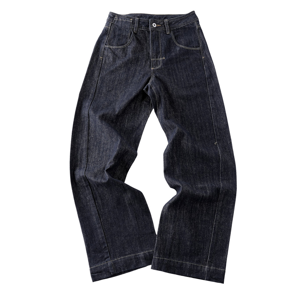 Vintage Parisian buckle design washed denim jeans