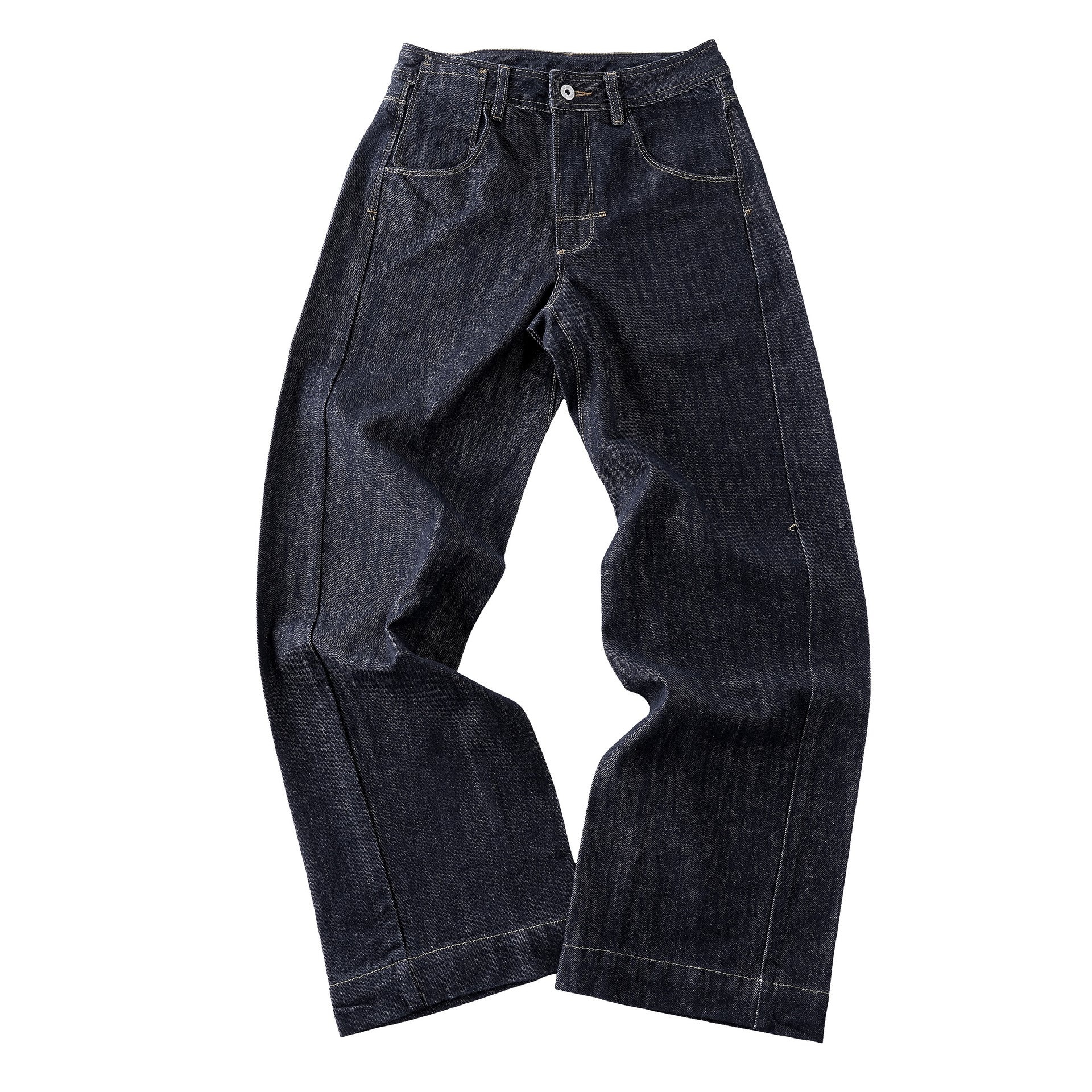Vintage Parisian buckle design washed denim jeans